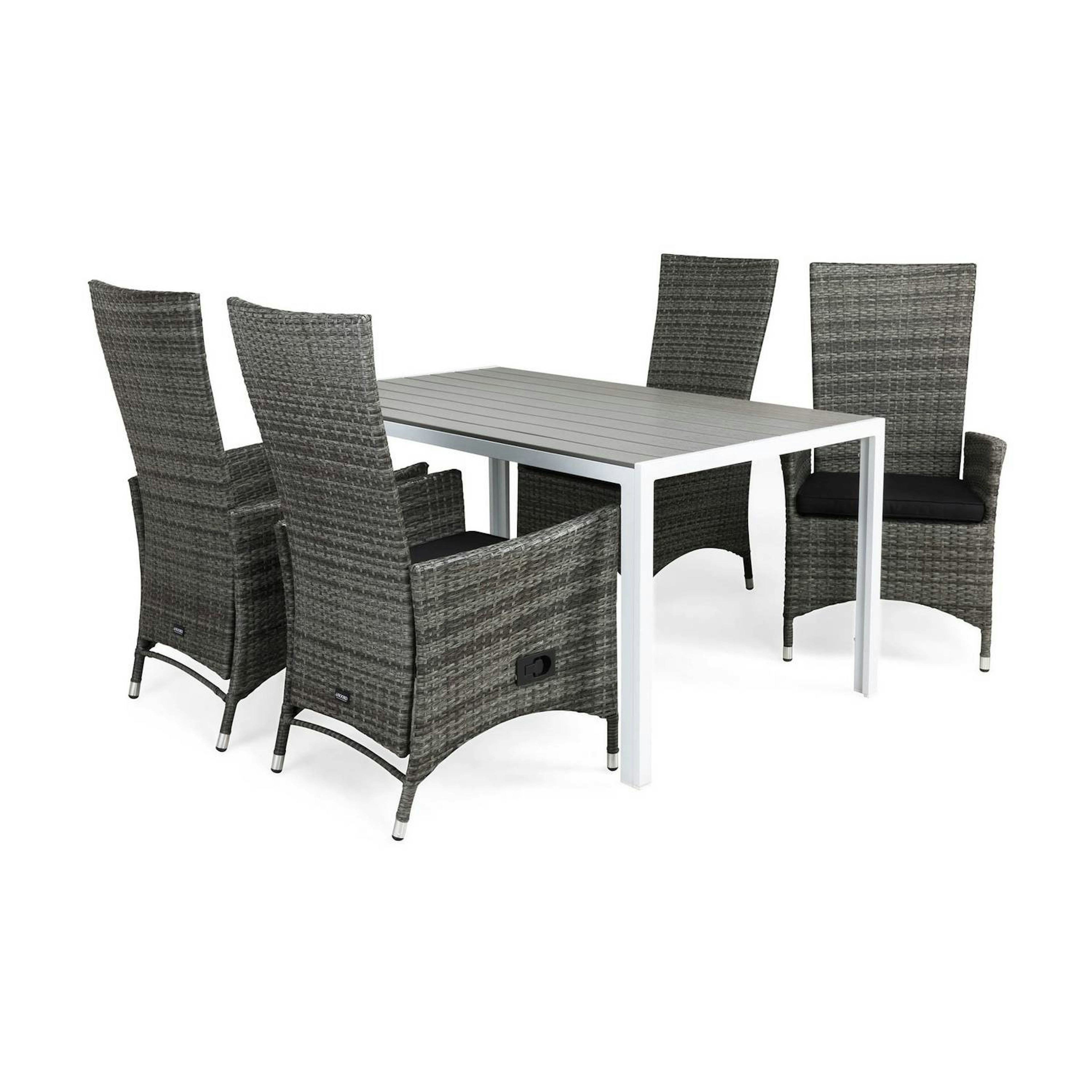 Matgrupp Comfort Garden Tunis Matgrupp Utomhus 150 med 4 Jenny Ställbar Fåtölj m Dyna