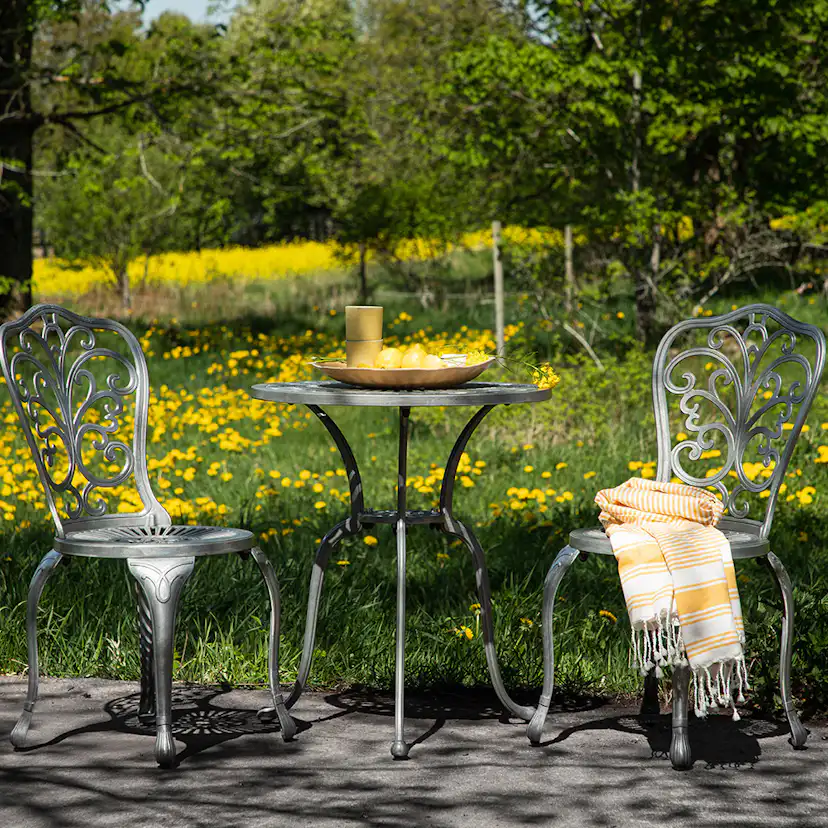 Cafégrupp Venture Home Nandin ø60 cm med 2 Trädgårdsstolar Utomhus