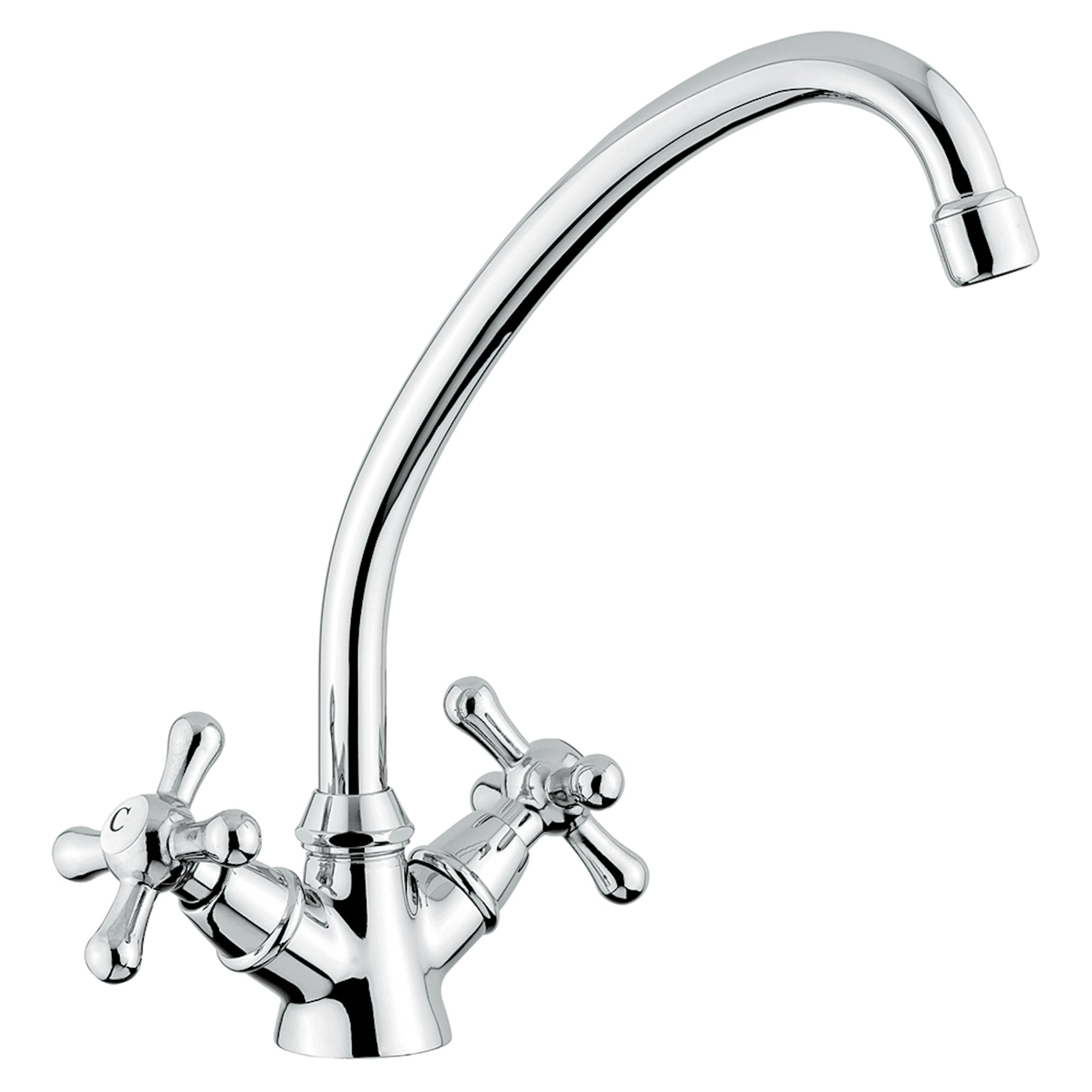 Köksblandare Sunwind Tvågreppsblandare Nickel Svängbar Pip