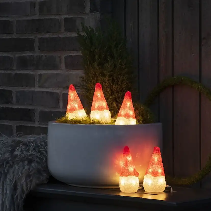 Dekorationsfigur Gnosjö Konstsmide Tomtar Akryl 5st LED