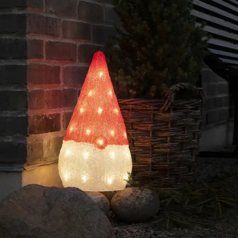 Dekorationsfigur Gnosjö Konstsmide Tomte Akryl 37cm LED