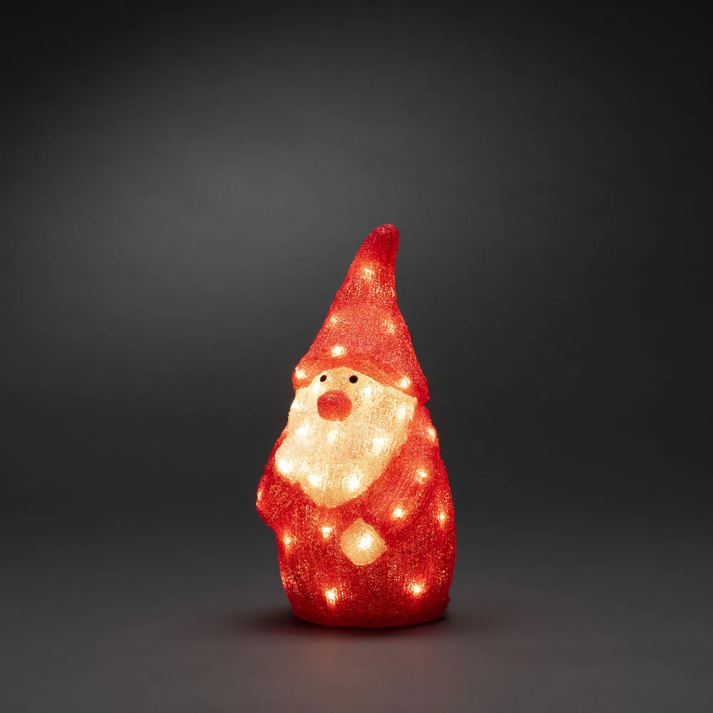 Dekorationsfigur Gnosjö Konstsmide Tomte Akryl 38 cm 40 LED