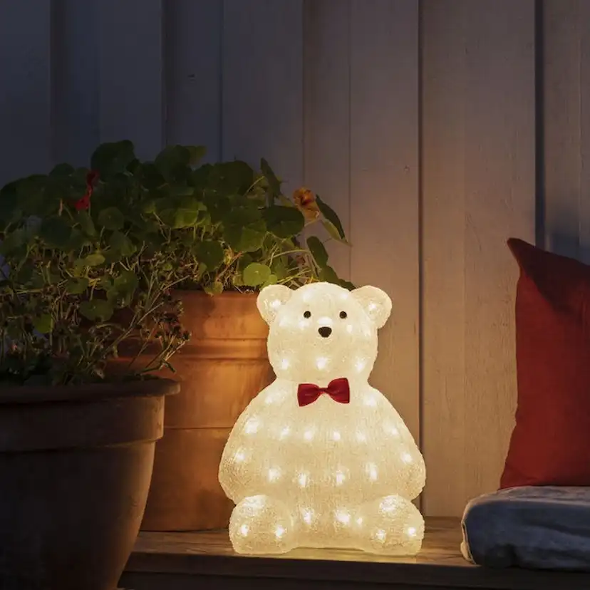 Dekorationsfigur Gnosjö Konstsmide Teddybjörn Akryl 38cm 64 LED