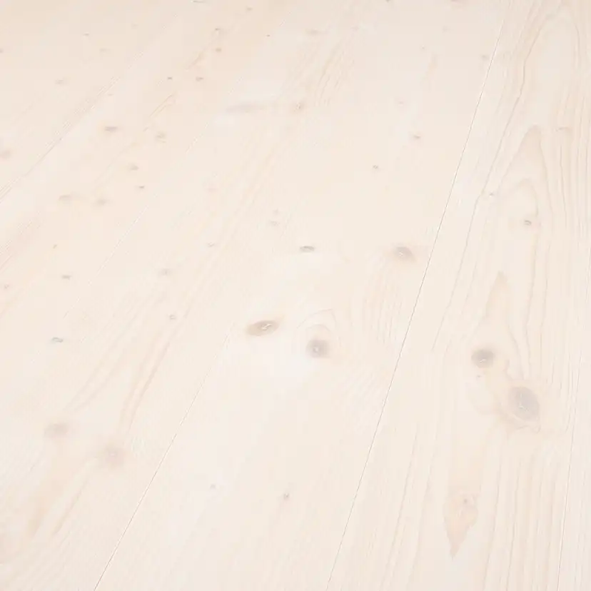 Massivt Trägolv DalaFloda SoftSpruce Pearl, Vittonat 1-Stavs Grangolv