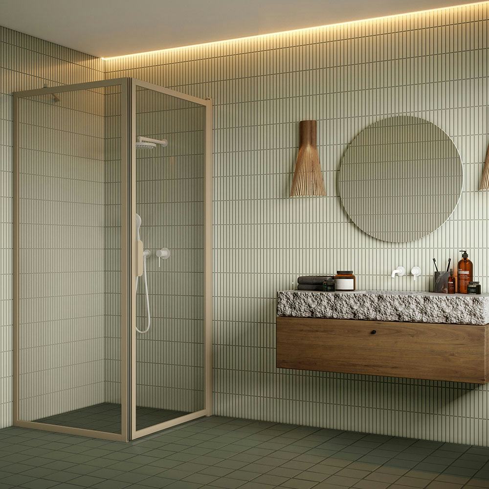 Duschhörn Hietakari Bläk 755 New York Fast Vägg och Vändbar Dörr