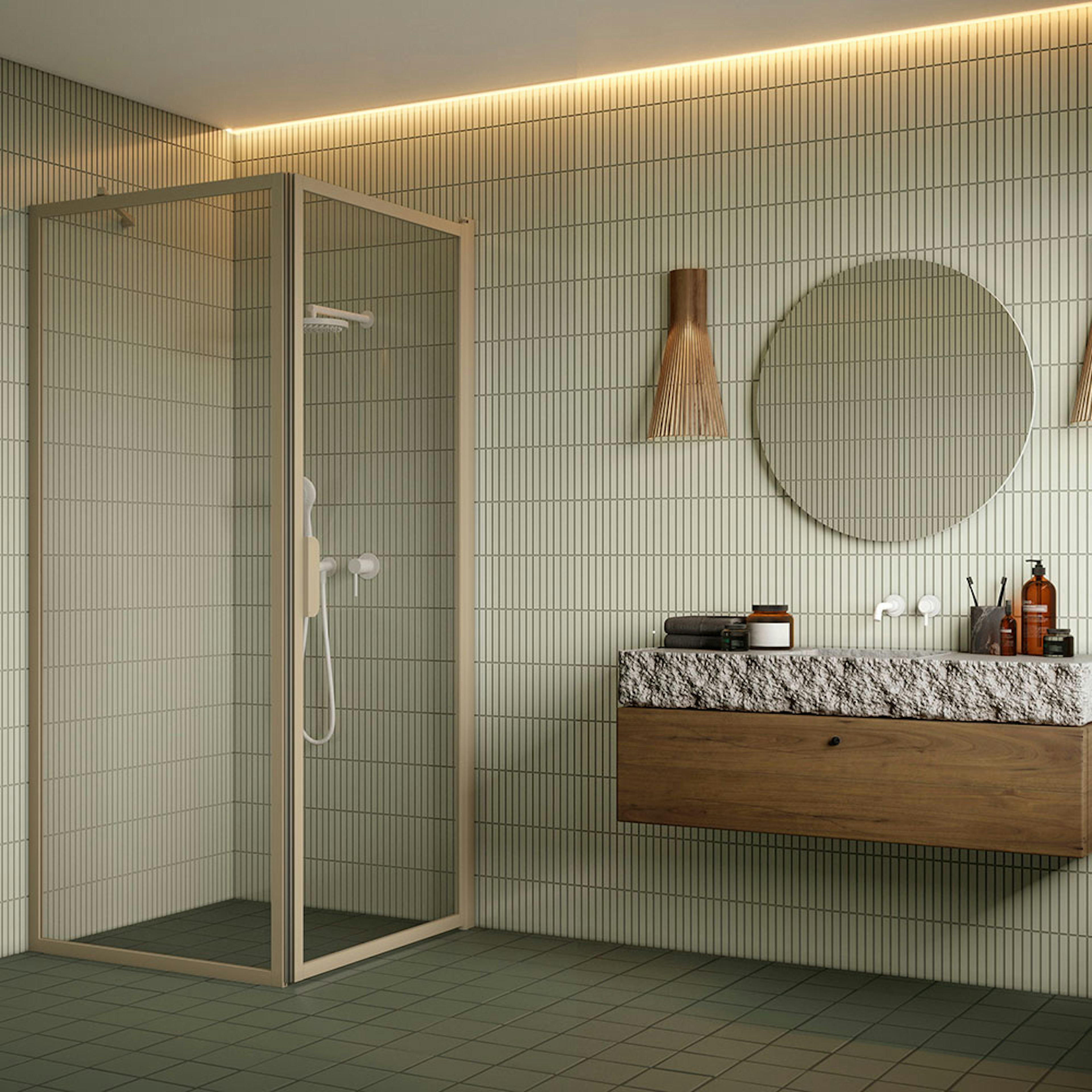 Duschhörn Hietakari Bläk 755 New York Fast Vägg och Vändbar Dörr