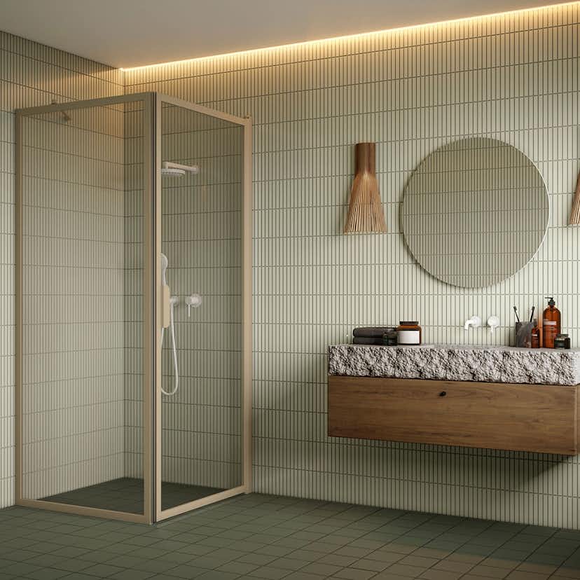 Duschhörn Hietakari Bläk 755 New York Fast Vägg och Vändbar Dörr