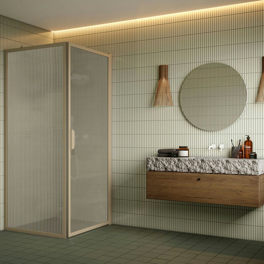 Duschhörn Hietakari Bläk 755 New York Fast Vägg och Vändbar Dörr