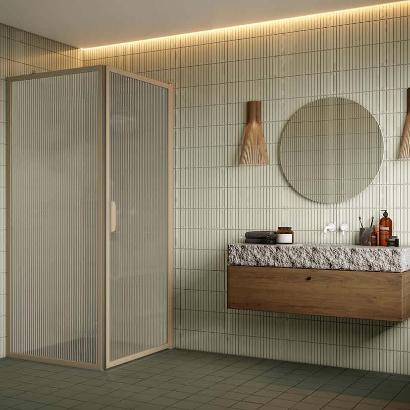 Duschhörn Hietakari Bläk 755 New York Fast Vägg och Vändbar Dörr