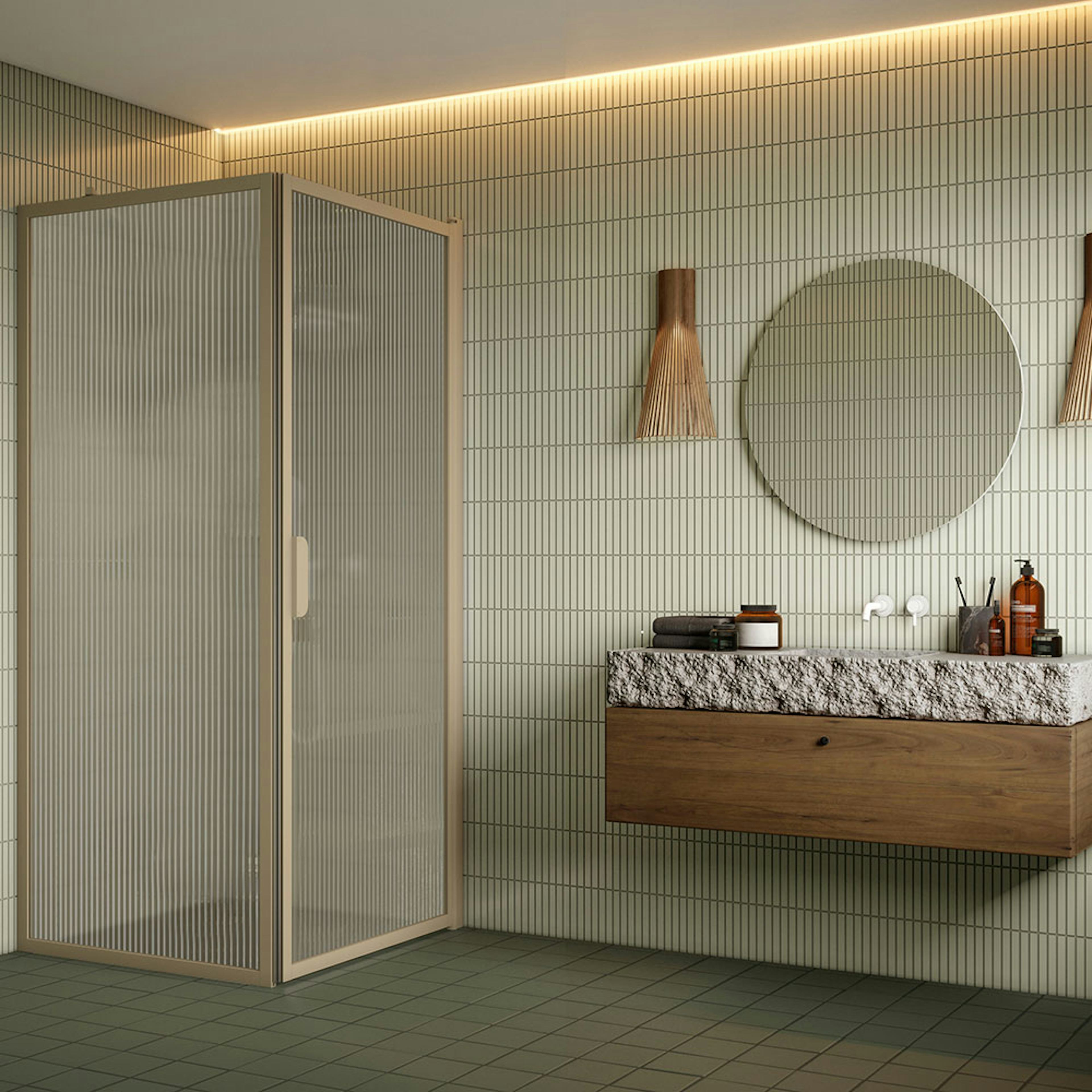 Duschhörn Hietakari Bläk 755 New York Fast Vägg och Vändbar Dörr