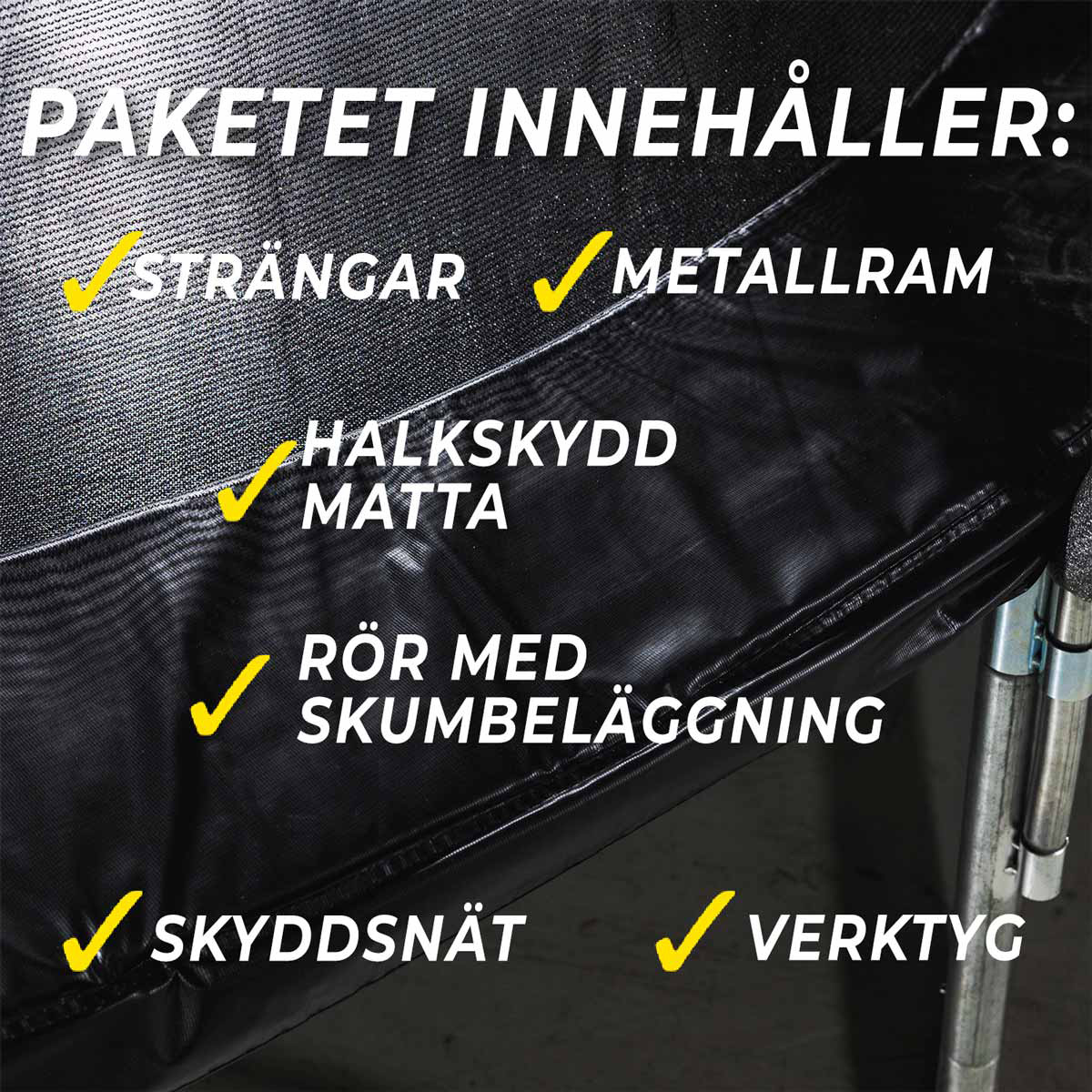 Studsmatta React Aero med Skyddsnät 3,66 m