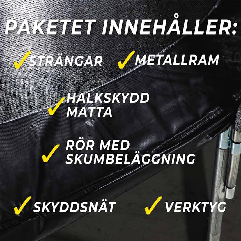 Studsmatta React Aero med Skyddsnät 3,66 m