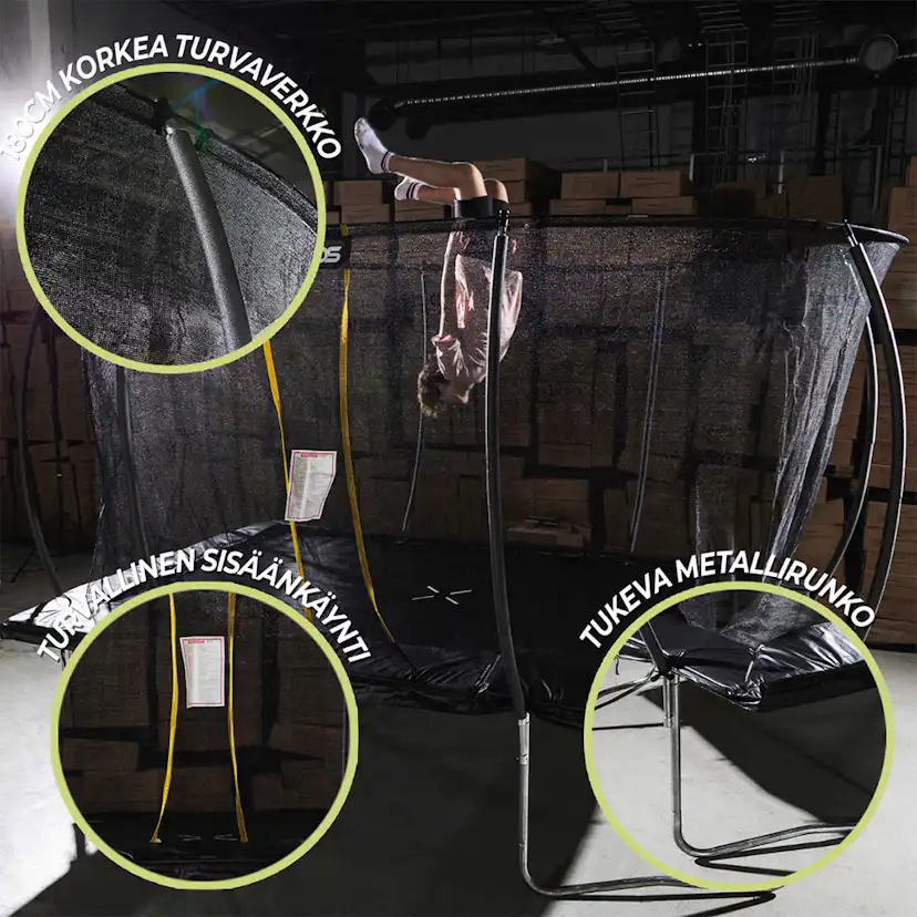 Studsmatta Stratos Rektangulär med Skyddsnät