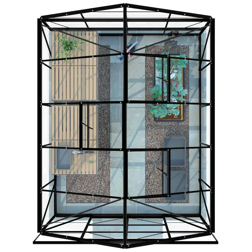 Växthus Glas Lykke Svart