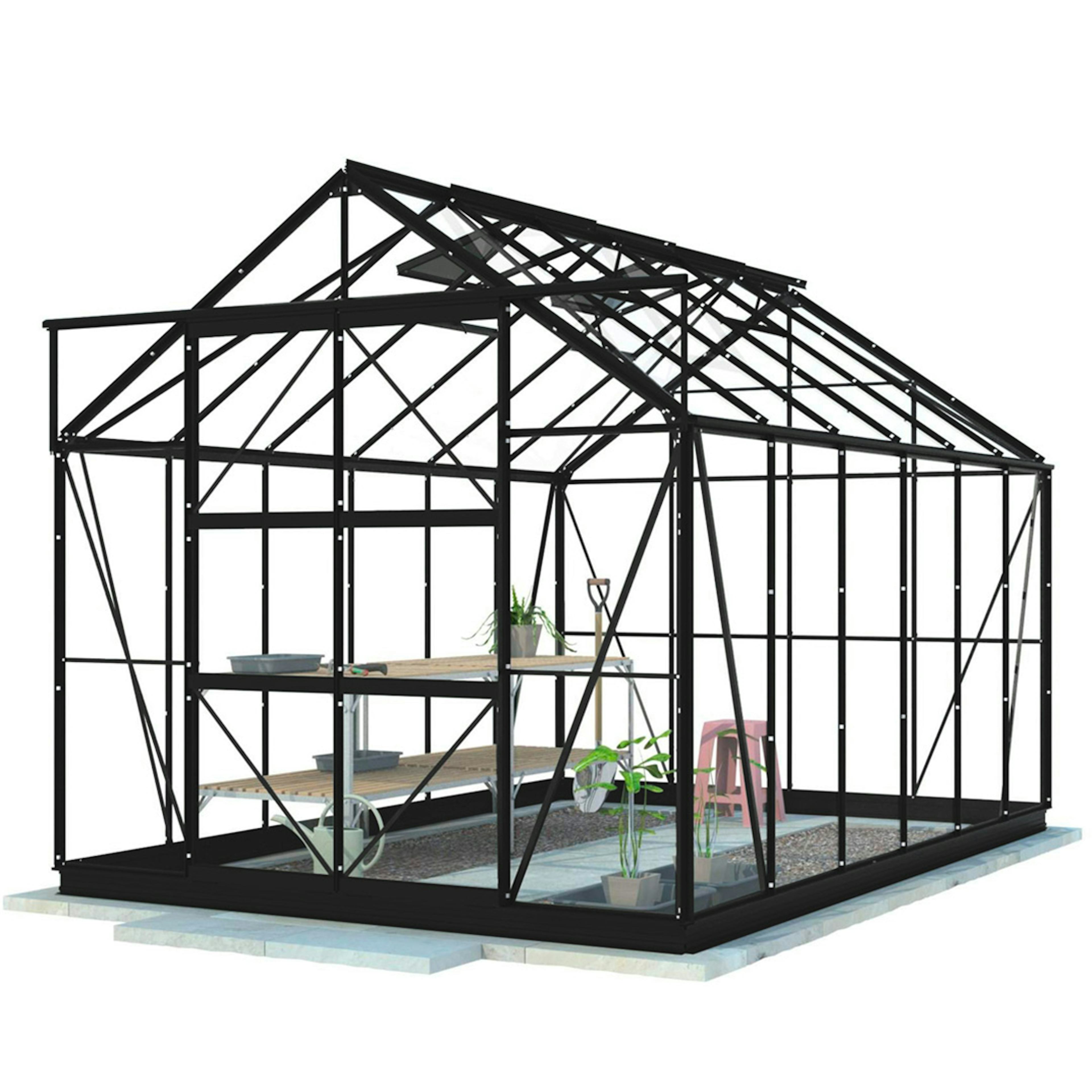 Växthus Lykke Hybrid 97 m2 Svart