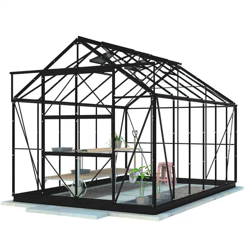 Växthus Lykke Hybrid 97 m2 Svart