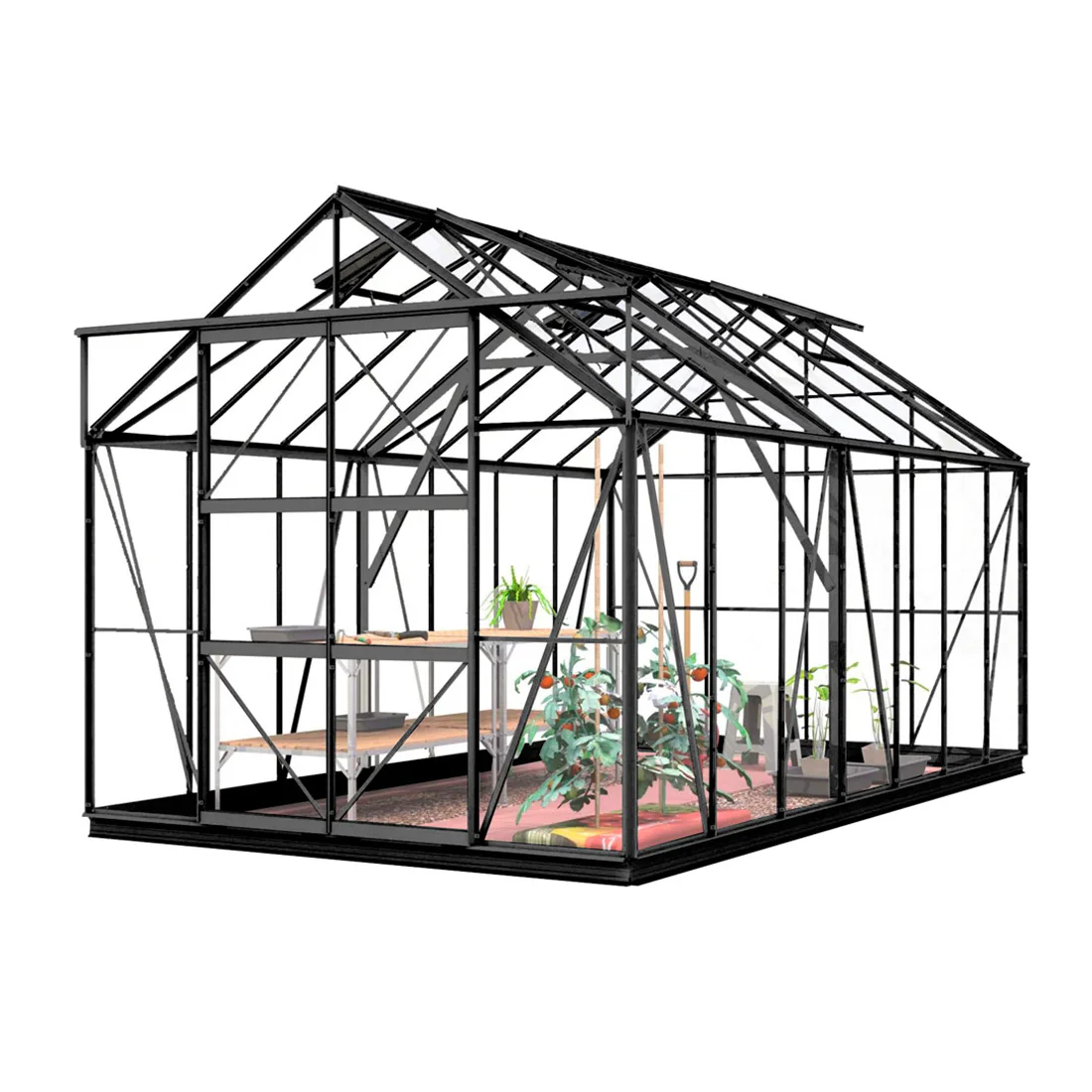 Växthus Lykke Hybrid 113 m2 Svart