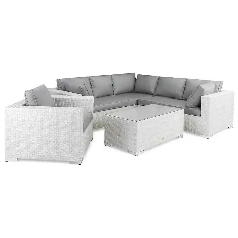Loungegrupp Comfort Garden Bahamas 6-sits Vit Utomhus