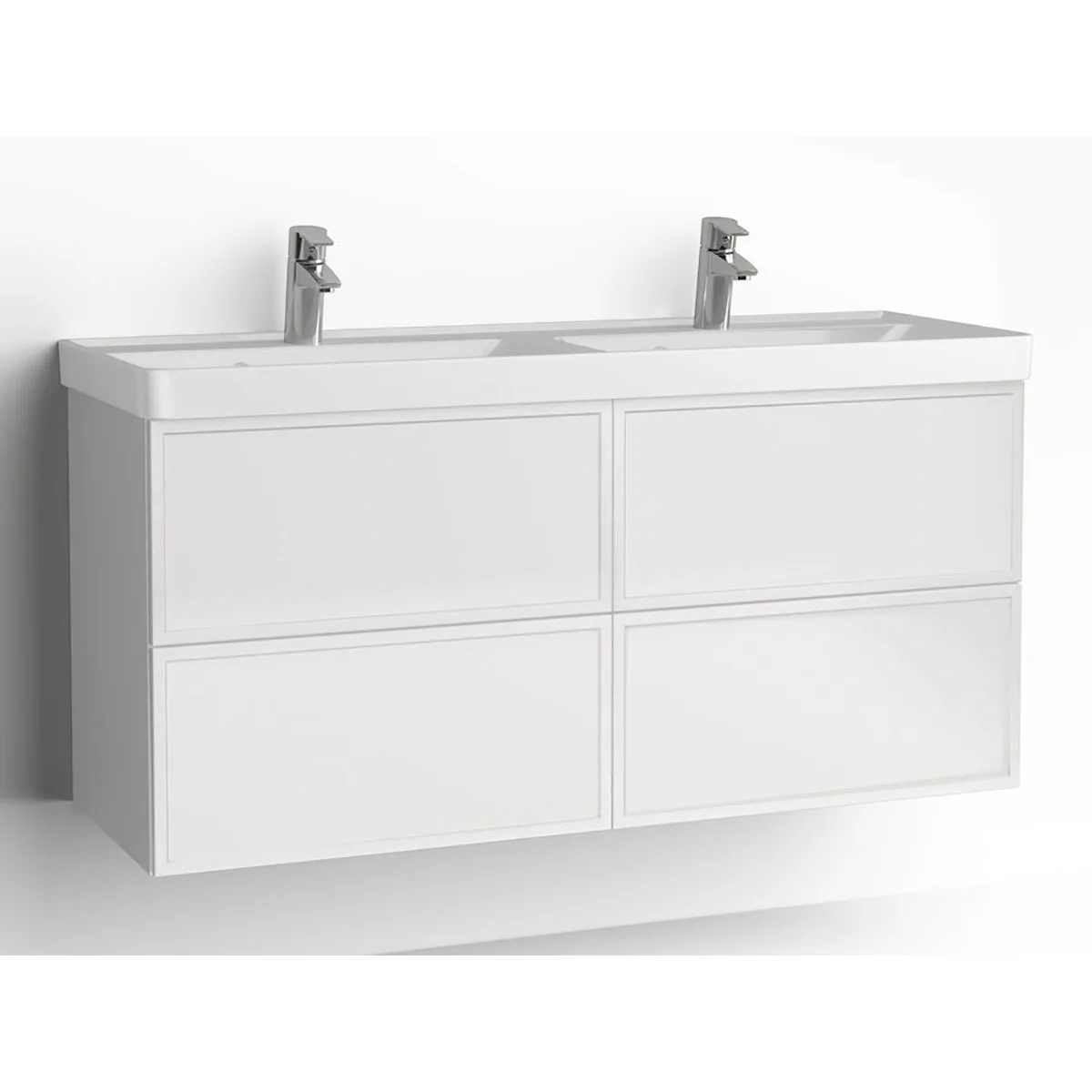 Tvättställsskåp Vedum Mezzo 1200 Dubbel med 4 Lådor