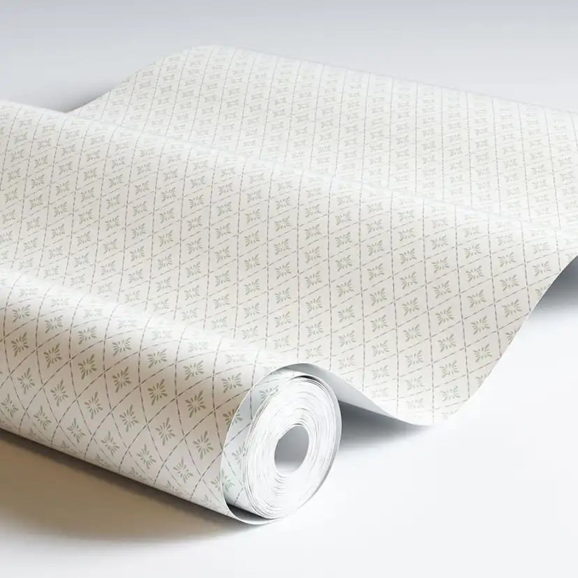 Tapet Duro Lillstjärna Vit/grön 680-10