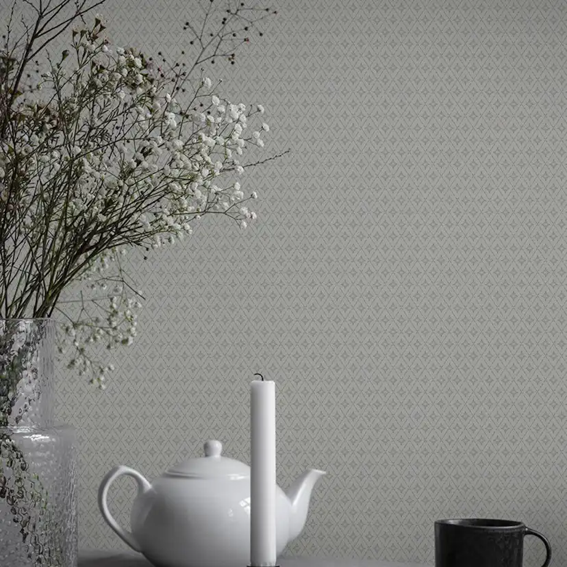 Tapet Duro Lillstjärna Vit/grön 680-10