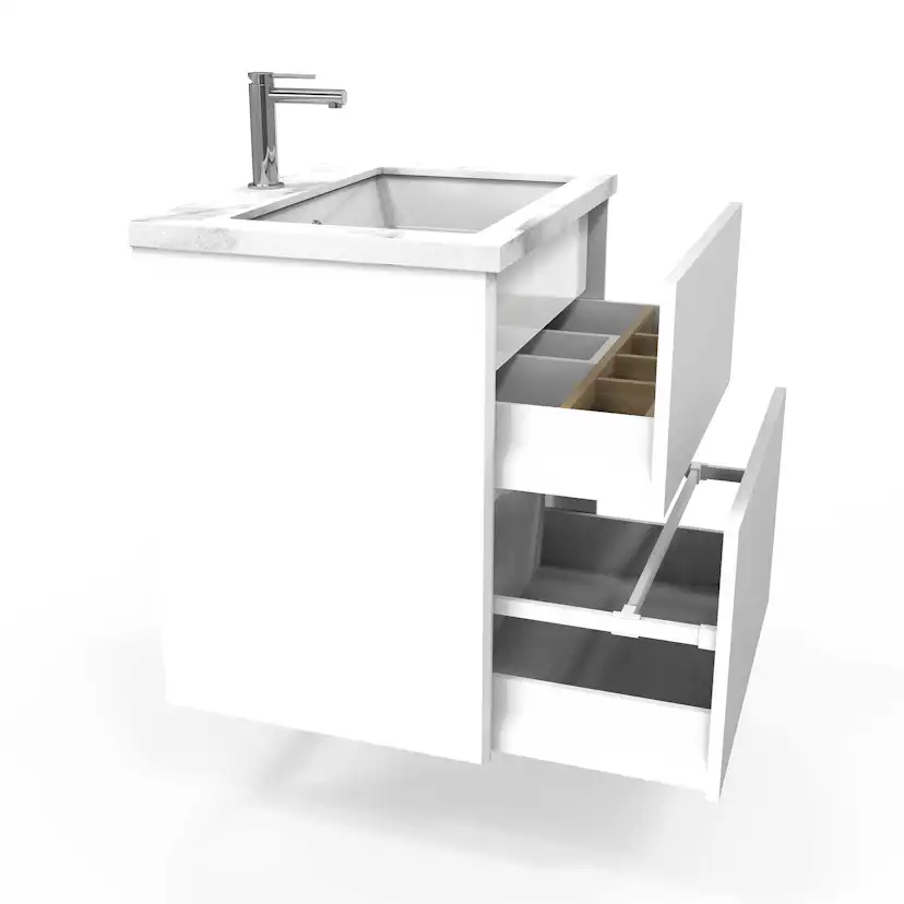 Tvättställsskåp Miller Badrum Brooklyn 60 med Lådor för Bänkskiva