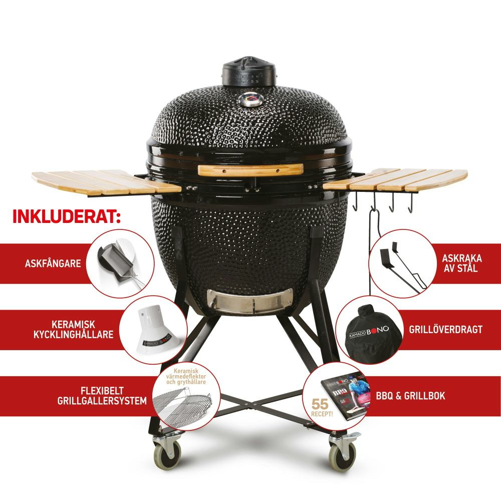 Kolgrill Kamado Bono Limited Svart Med Överdrag