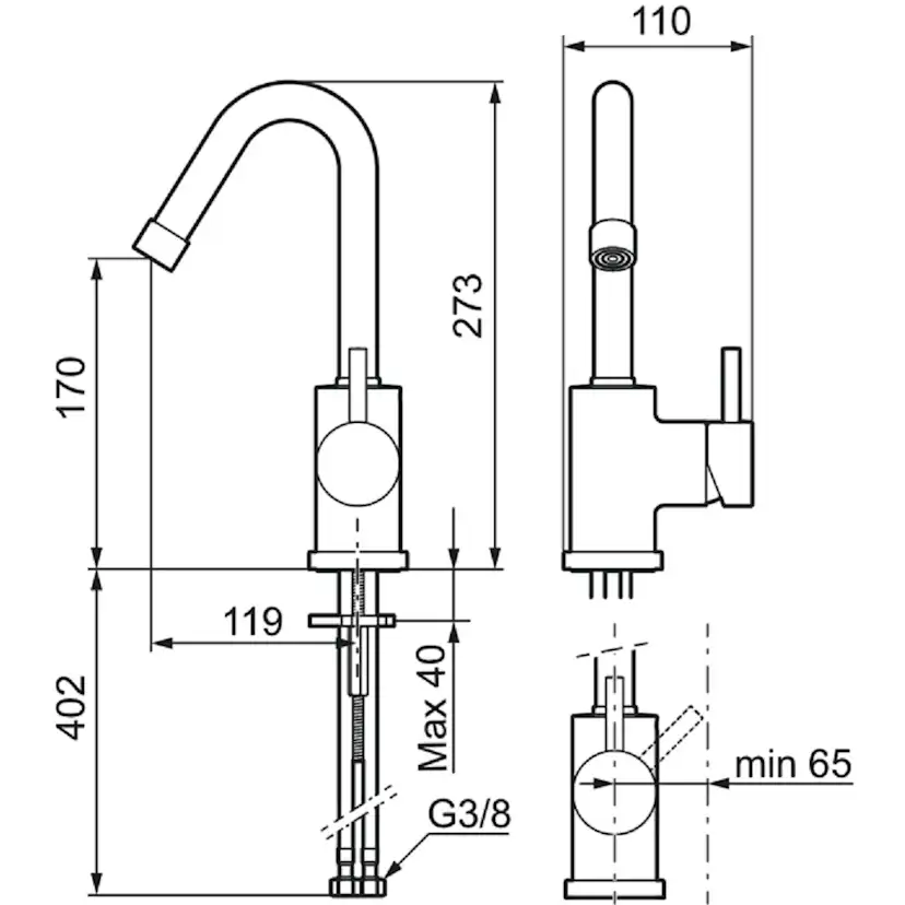 Tvättställsblandare Mora Izzy Raw