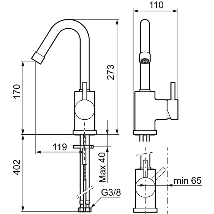Tvättställsblandare Mora Izzy Rock