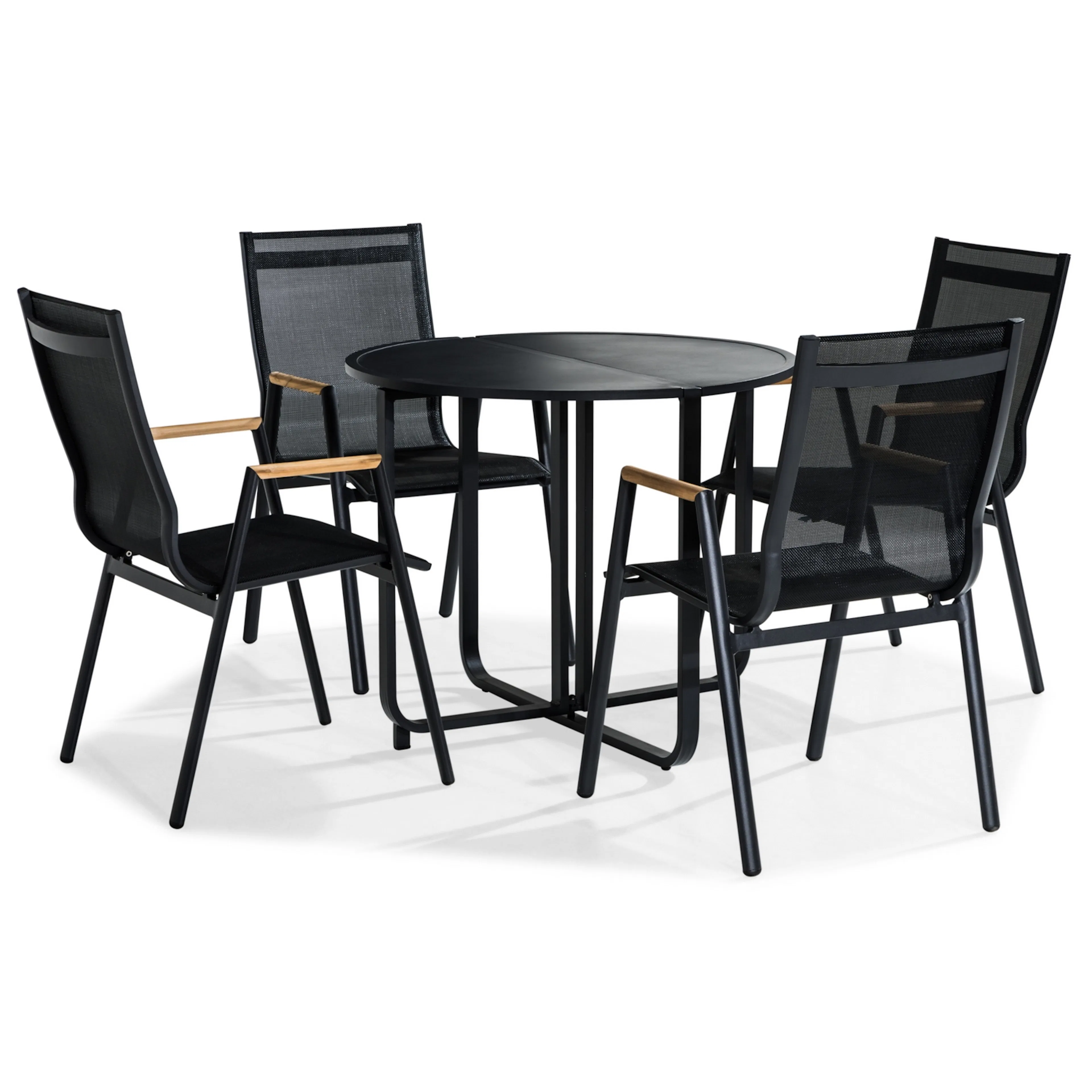 Cafégrupp Comfort Garden Flippy Rund 90 med 4 Trädgårdsstolar Las Vegas Utomhus