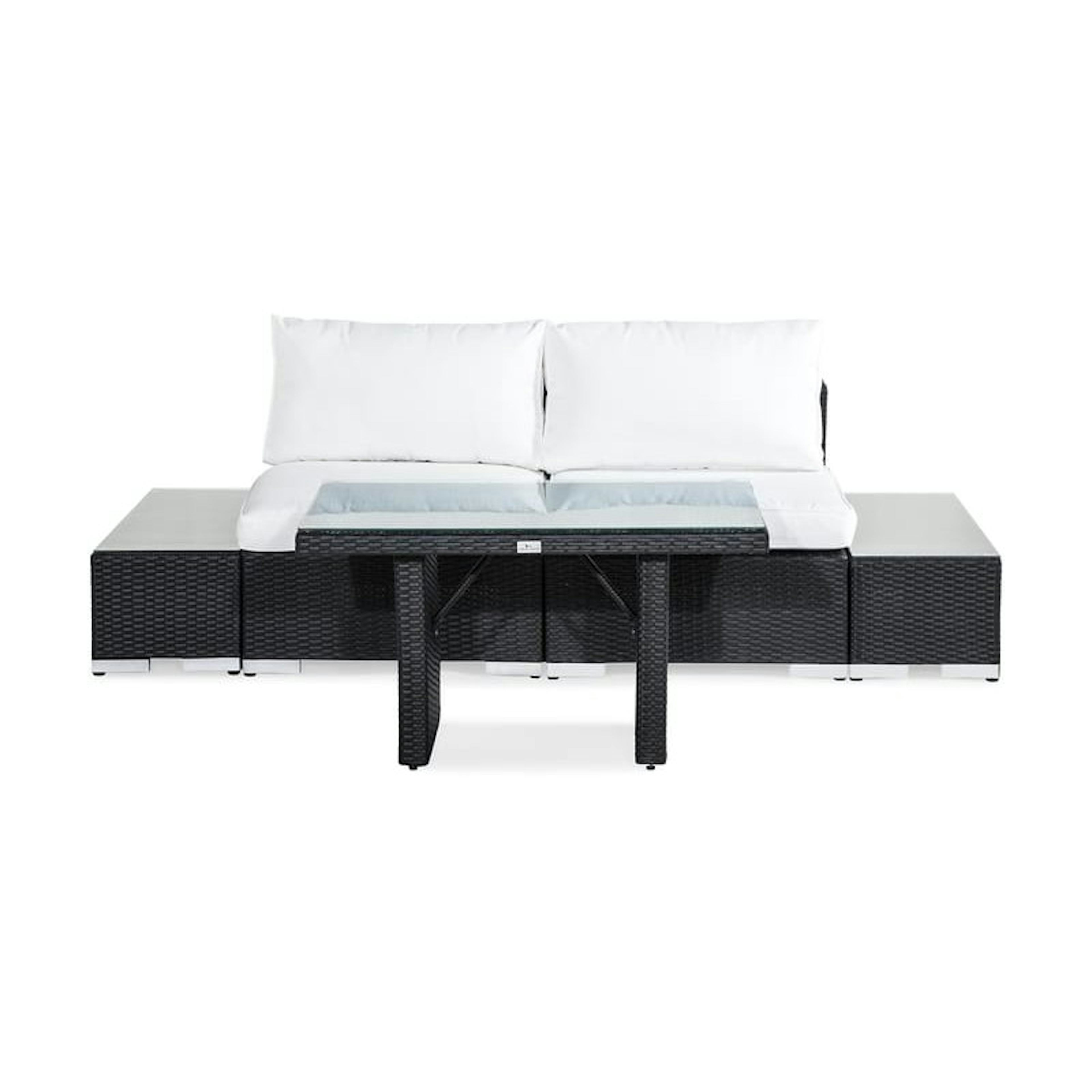 Loungegrupp Comfort Garden Bahamas 2-sits med Avslut och Utebord Utomhus