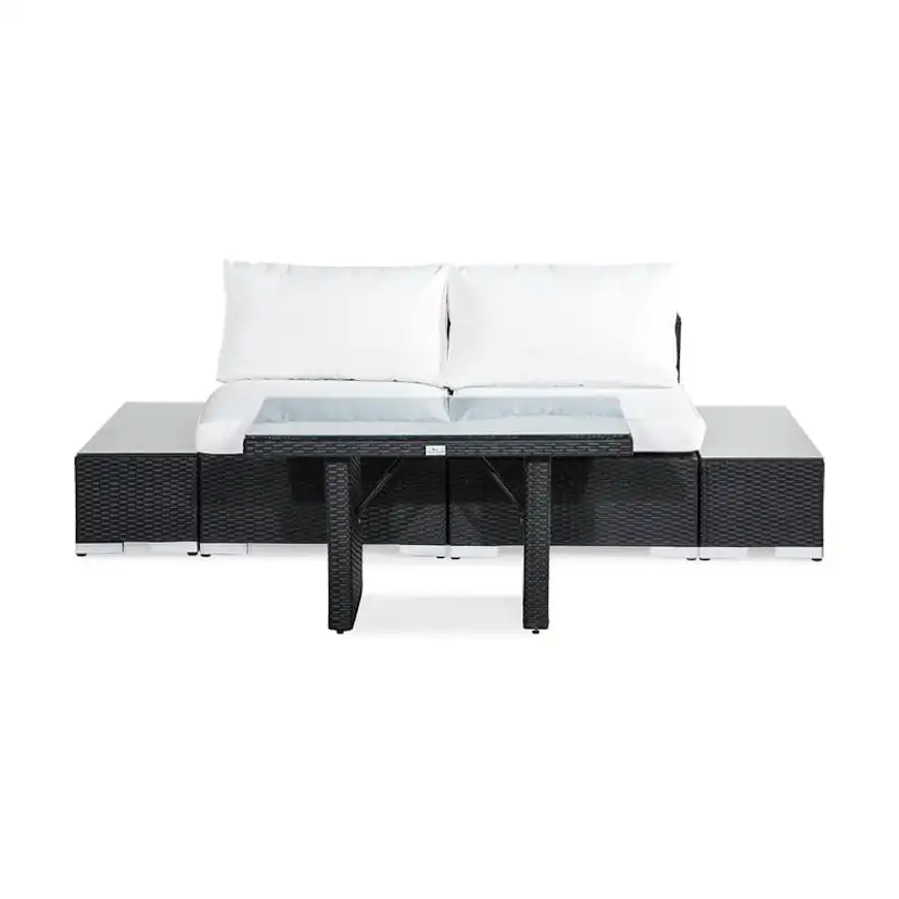 Loungegrupp Comfort Garden Bahamas 2-sits med Avslut och Utebord Utomhus