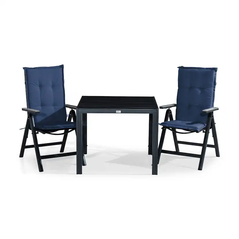Matgrupp Comfort Garden Tunis Matgrupp Utomhus 90x90 med 2 Monaco Light Positionsstol m Dyna