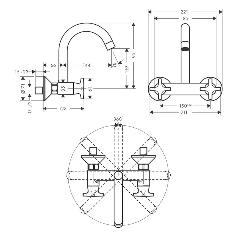 Köksblandare Hansgrohe Logis M32 2-grepps med Hög Pip