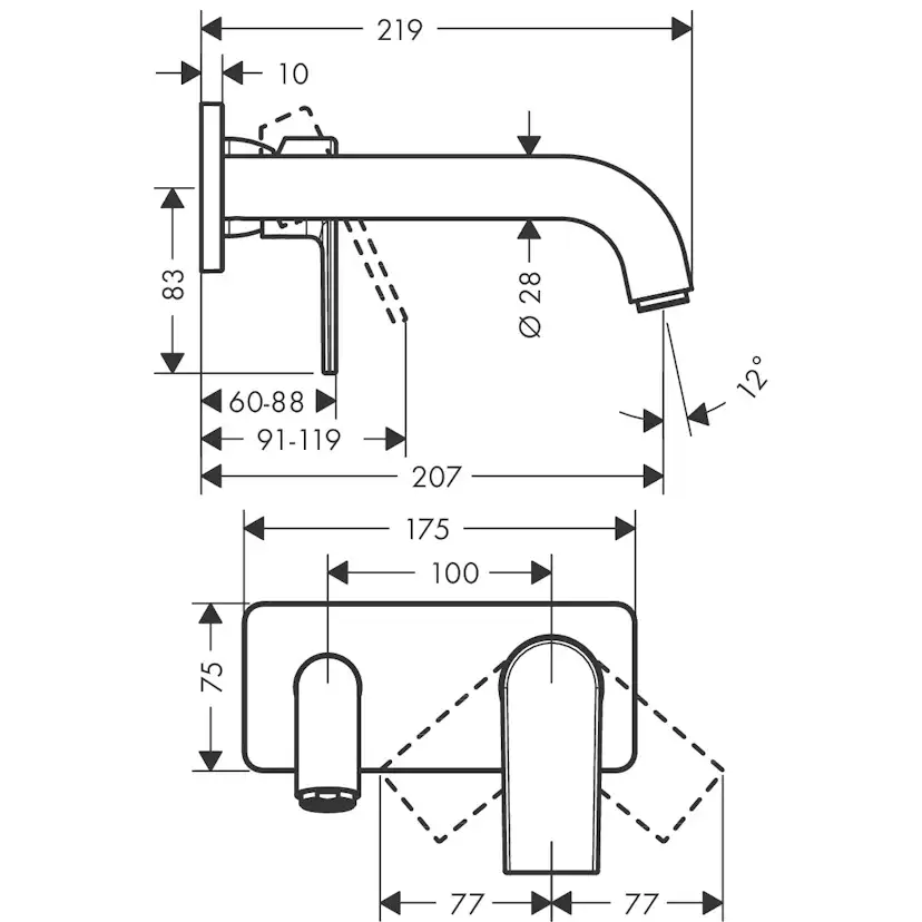 Tvättställsblandare Hansgrohe Vernis Shape för Inbyggnad