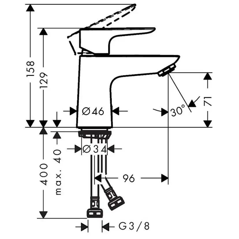 Tvättställsblandare Hansgrohe Talis E 80