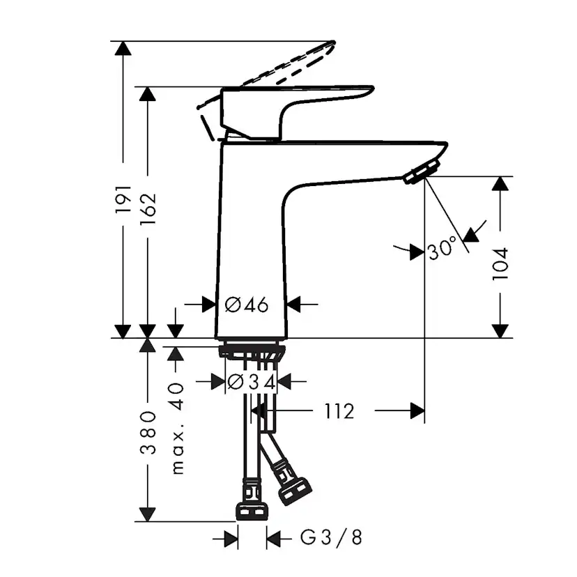 Tvättställsblandare Hansgrohe Talis E 110