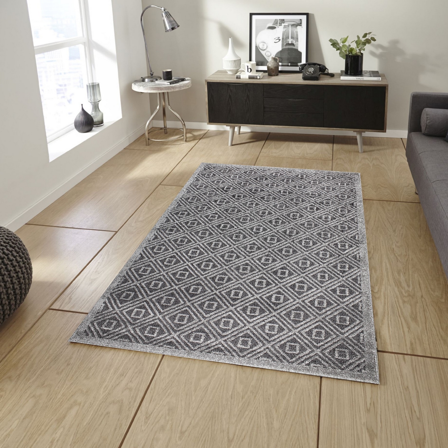 Wiltonmatta D-sign Asti Mörkgrå/Grå