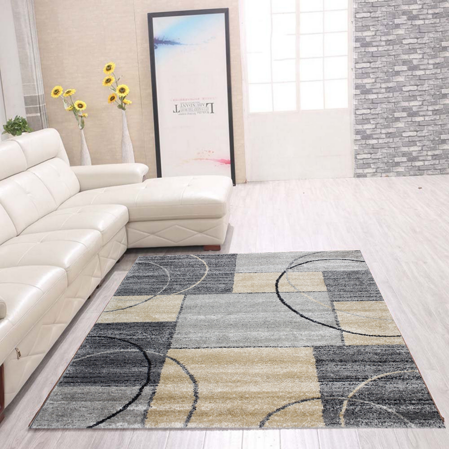 Wiltonmatta D-sign Anzio Ljusgrå/Vit