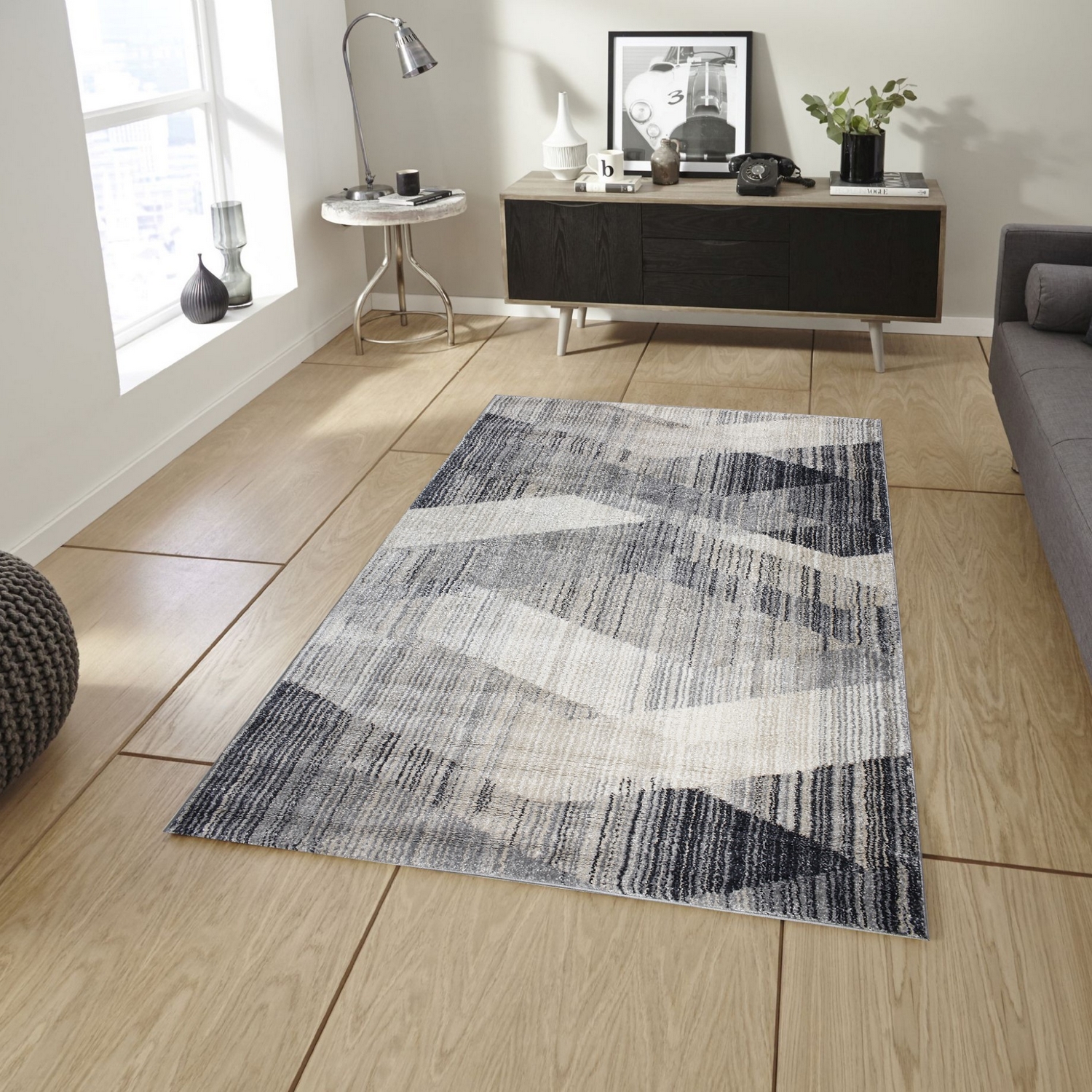 Wiltonmatta D-sign Siena Vit/Mörkgrå