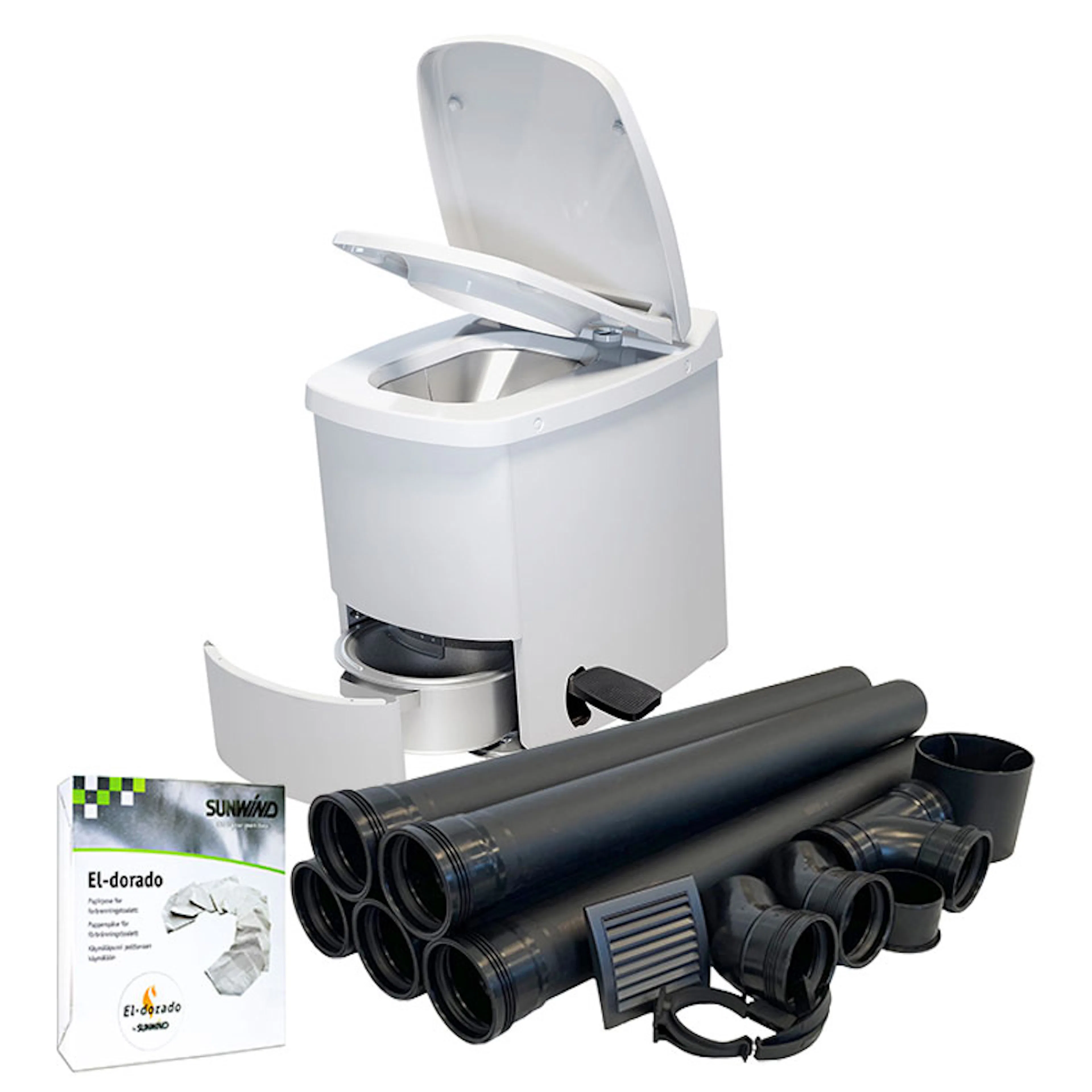 Förbränningstoalett Sunwind El-dorado Plus inkl Ventilationspaket