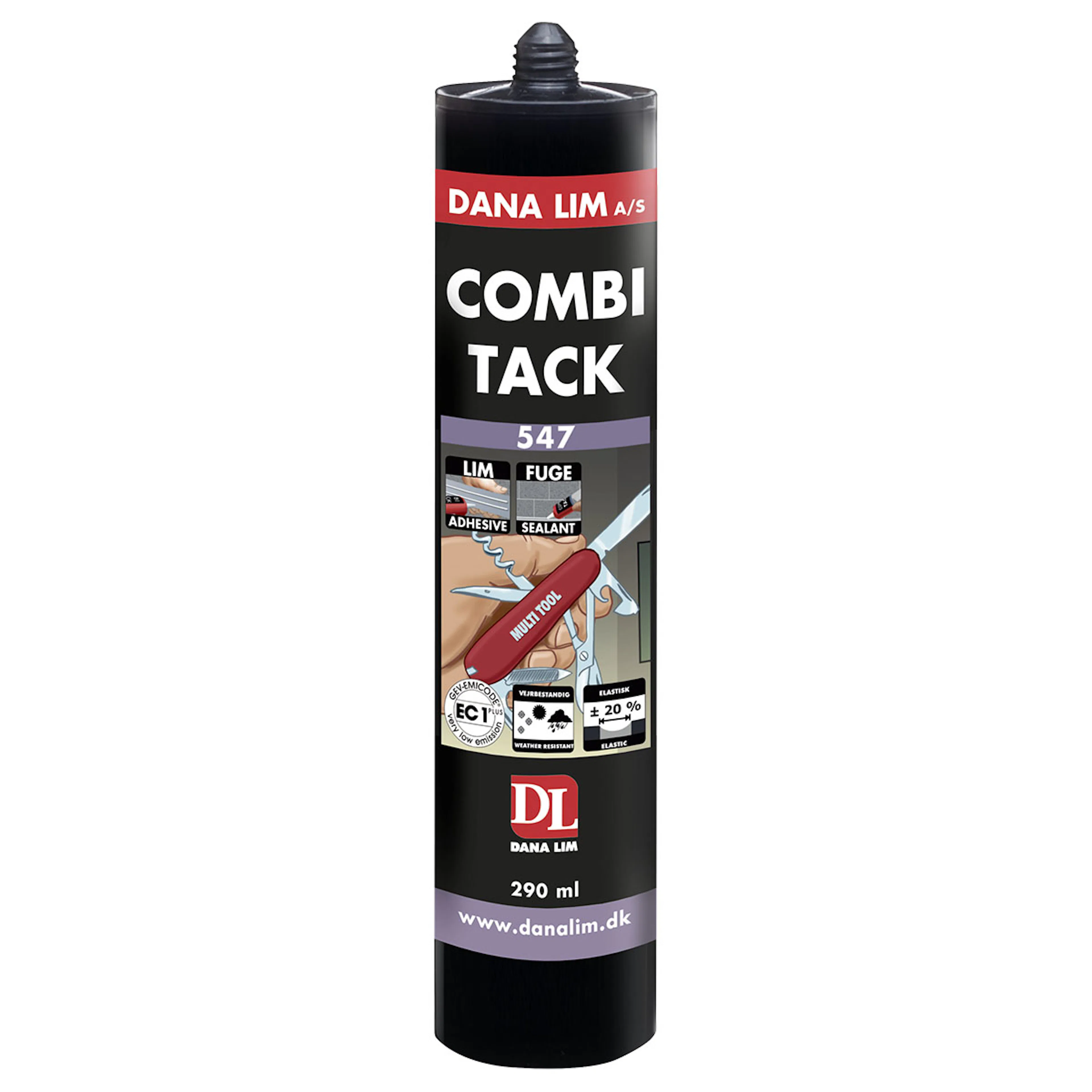 Fogmassa Danalim Dana 547 Combi Tack Lim Grå 290 ml för Kakel