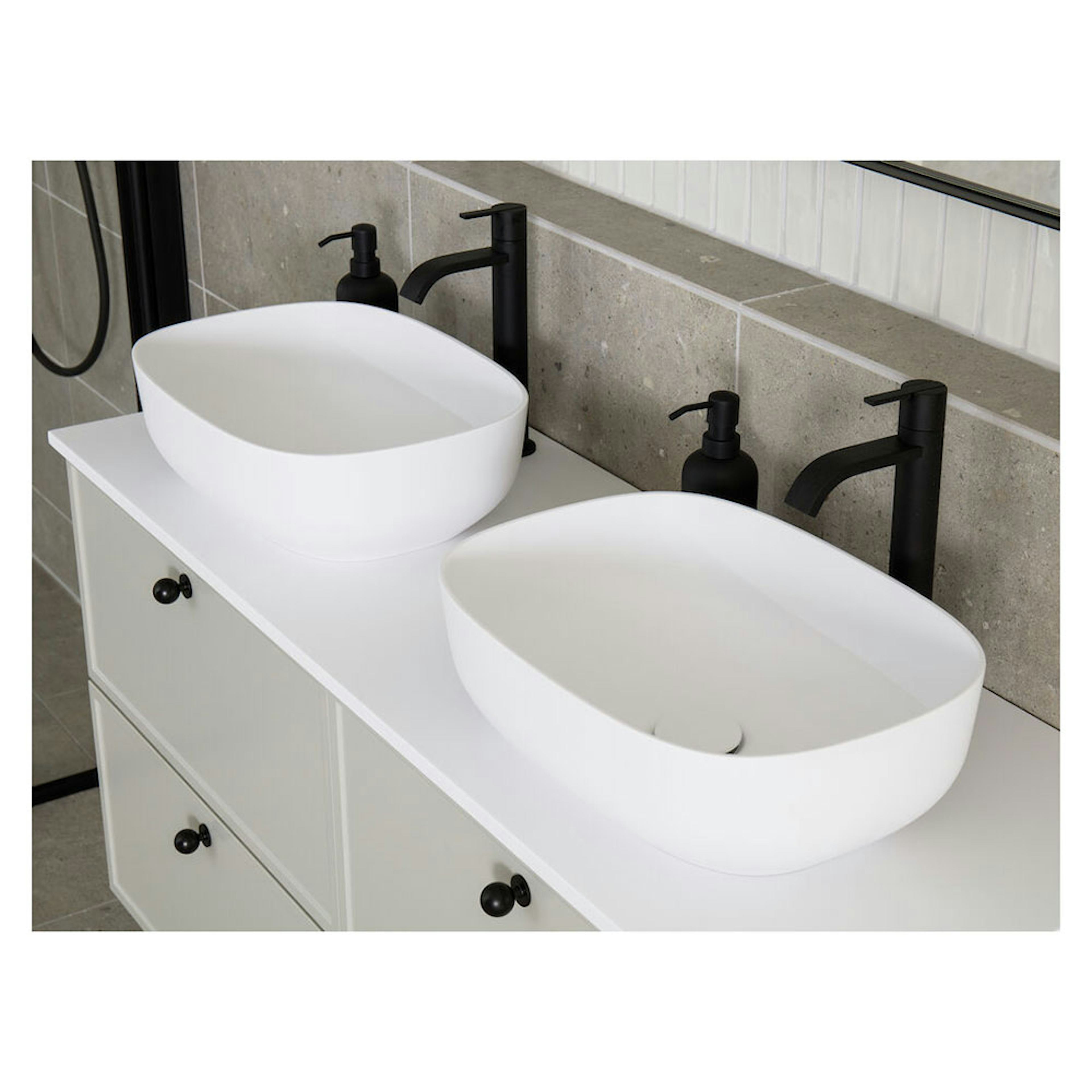 Tvättställ Vedum Soprano Dubbel med Topplatta