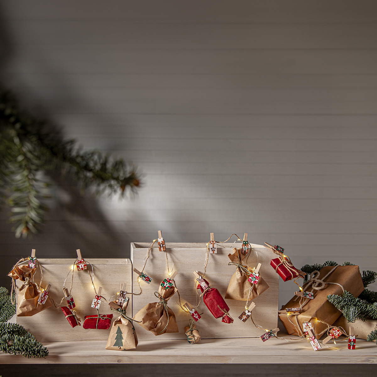 Ljusslinga Star Trading Clippy Advent LED Batteridriven