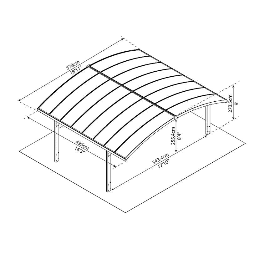 Dubbel Carport Canopia by Palram Arizona Breeze Carport I Metall 6x5 m