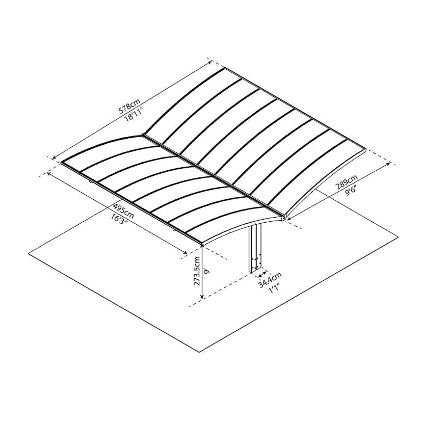 Dubbel Carport Canopia by Palram Arizona Breeze Carport I Metall 6x5 m