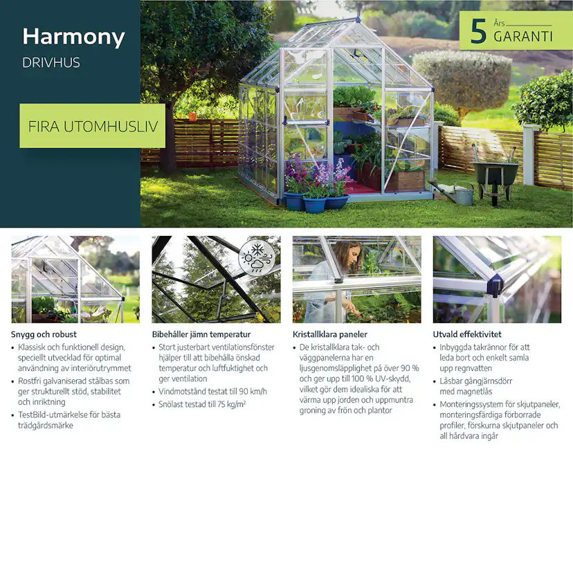 Växthus Canopia by Palram Harmony 4,6 m²
