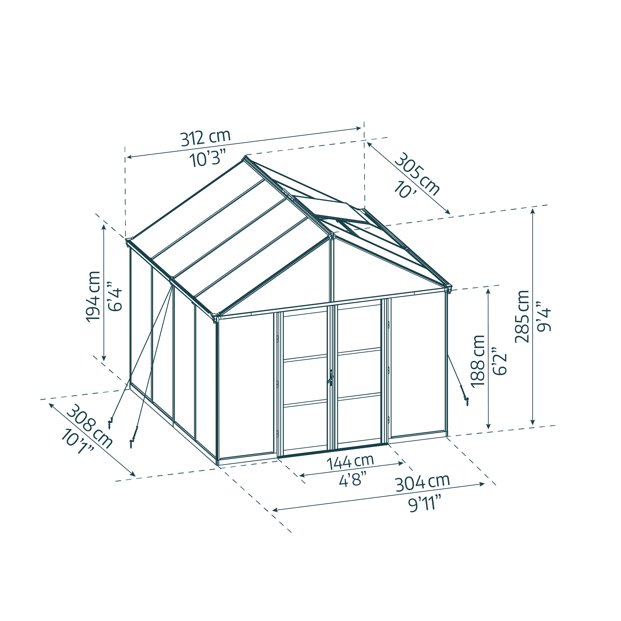 Canopia Aria Polykarbonat Växthus Svart