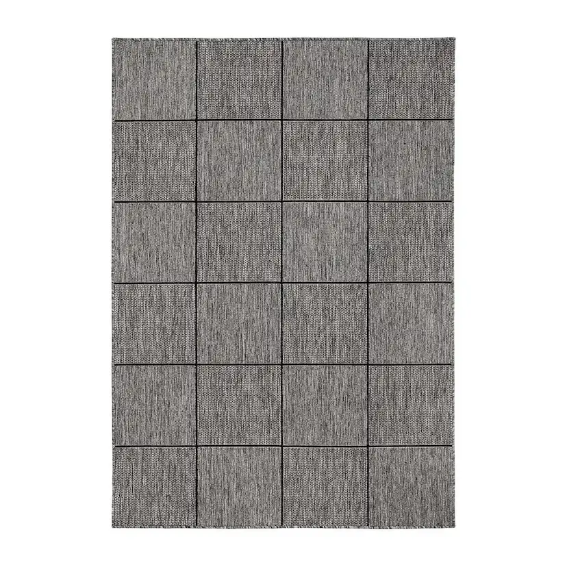 Flatvävd Matta KM Carpets Madrid Square Grå/Svart