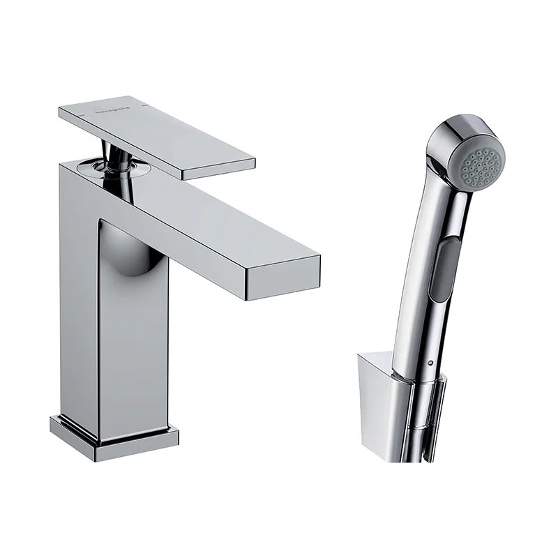 Tvättställsblandare Hansgrohe Tecturis E 110 med Bidettehanddusch och Duschslang